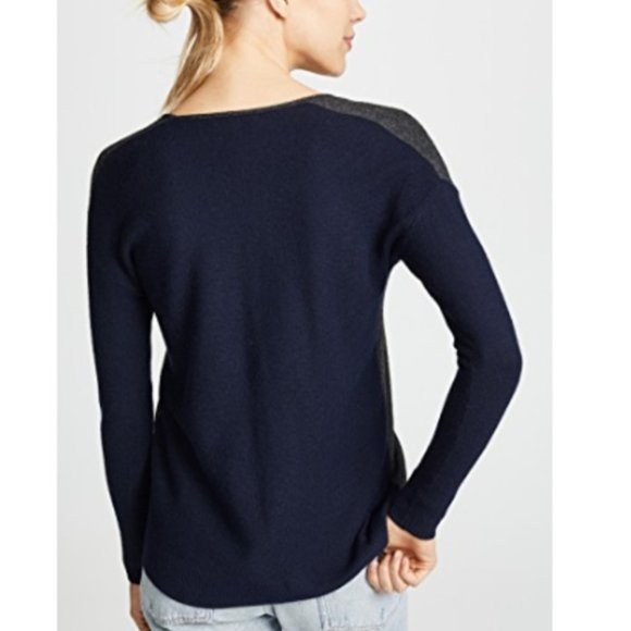 Madewell Kimball Colorblock Sweater Navy/Grey - Picture 4 of 11